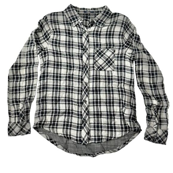 Silver Jeans Tops - Silver Jeans gauzy plaid shirt long sleeve plaid women's medium